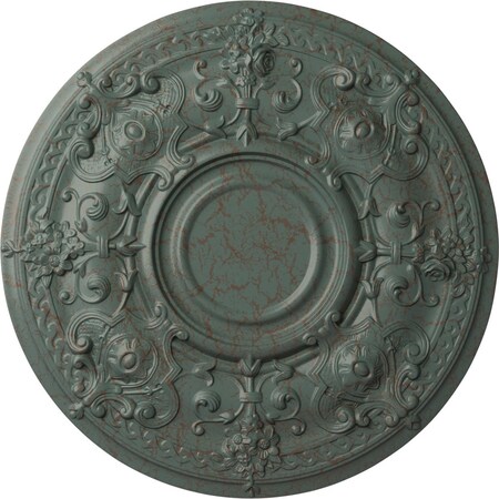 Ekena Millwork Oslo Ceiling Medallion (Fits Canopies up to 10 1/2"), 28 1/8"OD x 1 3/4"P, Cloud Burst Crackle CM28OSCBC